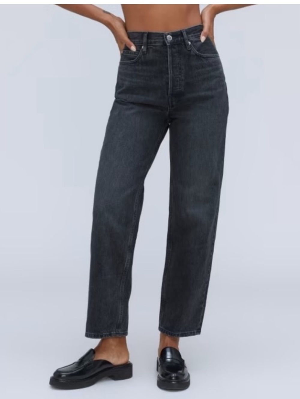 Everlane Women’s 90s Way High Jean Organic Cotton Washed Black Size 28